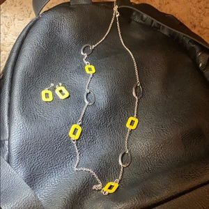 Yellow and silver necklace and earrings (FREE with PURCHASE BUNDLE required)